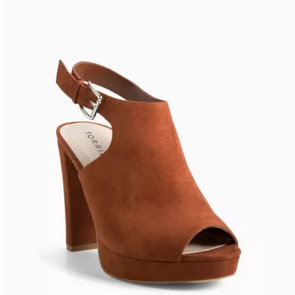 Faux Suede Peep Toe Platform Heels (Wide Width) like new SOLD OUT